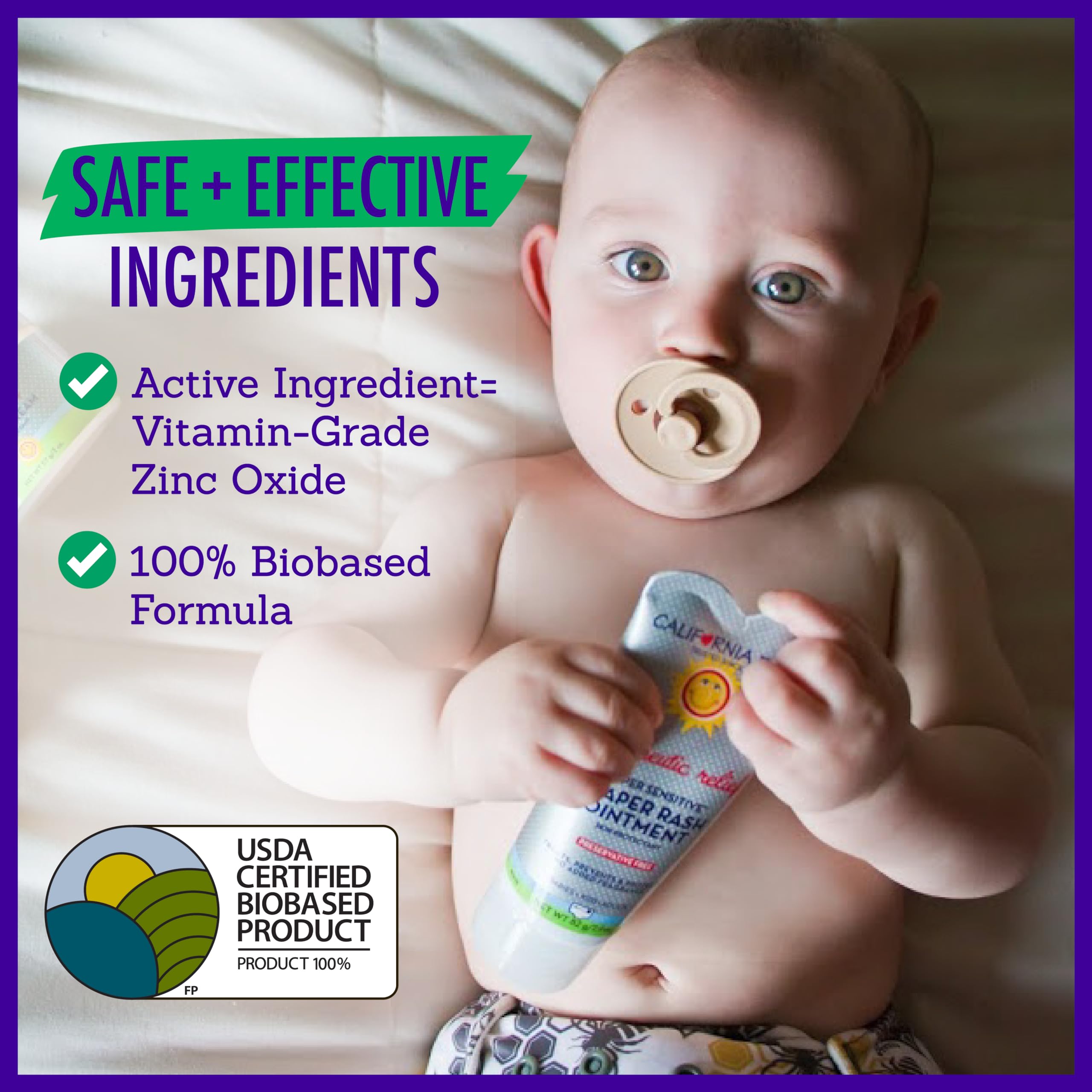 California Baby made-in-California factory seal indicating quality manufacturing