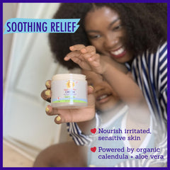 Organic calendula and aloe in California Baby cream for soothing irritated skin