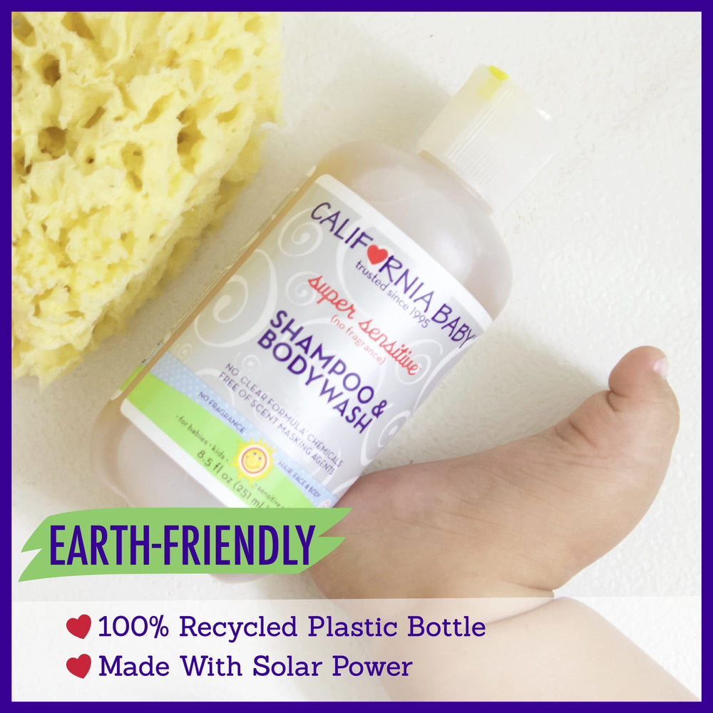 California Baby Super Sensitive packaging side reveals 251 mL size