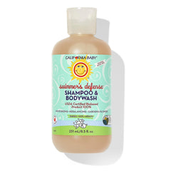 California Baby Swimmer's Defense bottle-pour demonstrates easy post-swim cleansing.