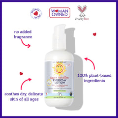 California Baby Unscented Lotion application on hand demonstrates gentle daily moisture