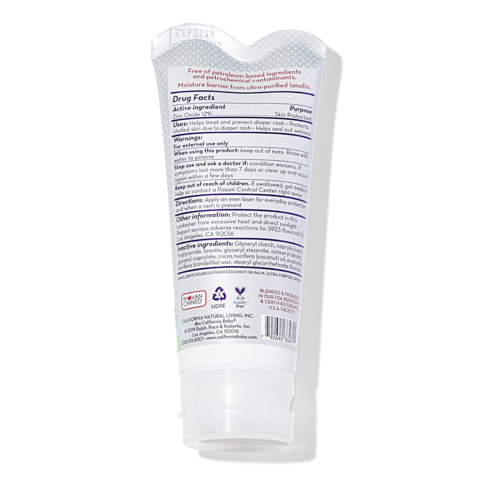 California Baby zinc-oxide diaper cream closeup highlighting soothing barrier