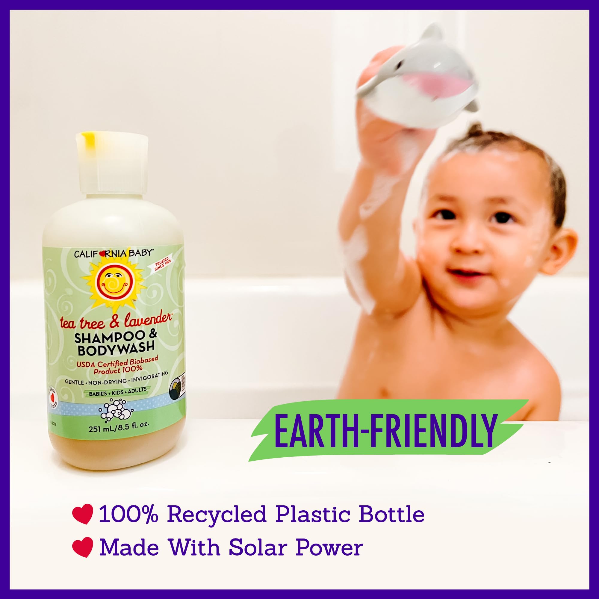 California Baby Tea Tree & Lavender 251mL / 8.5oz bottle on shelf.