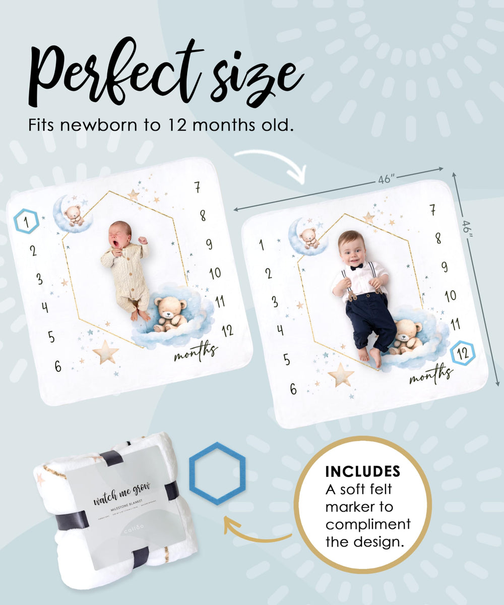 Calloo baby milestone blanket is washable and durable for everyday use.