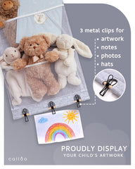 Calloo mesh pockets hold plush toys and books, neatly organized.