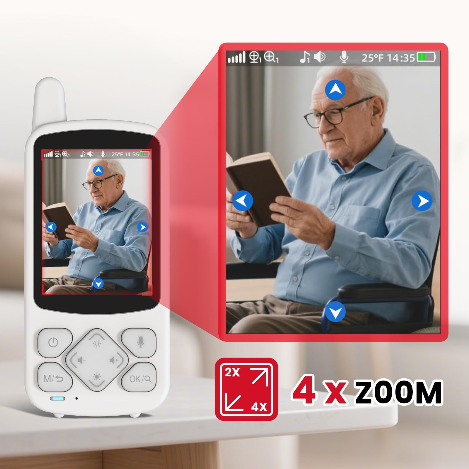 CallToU elderly monitor long-range capability expands coverage in large homes.