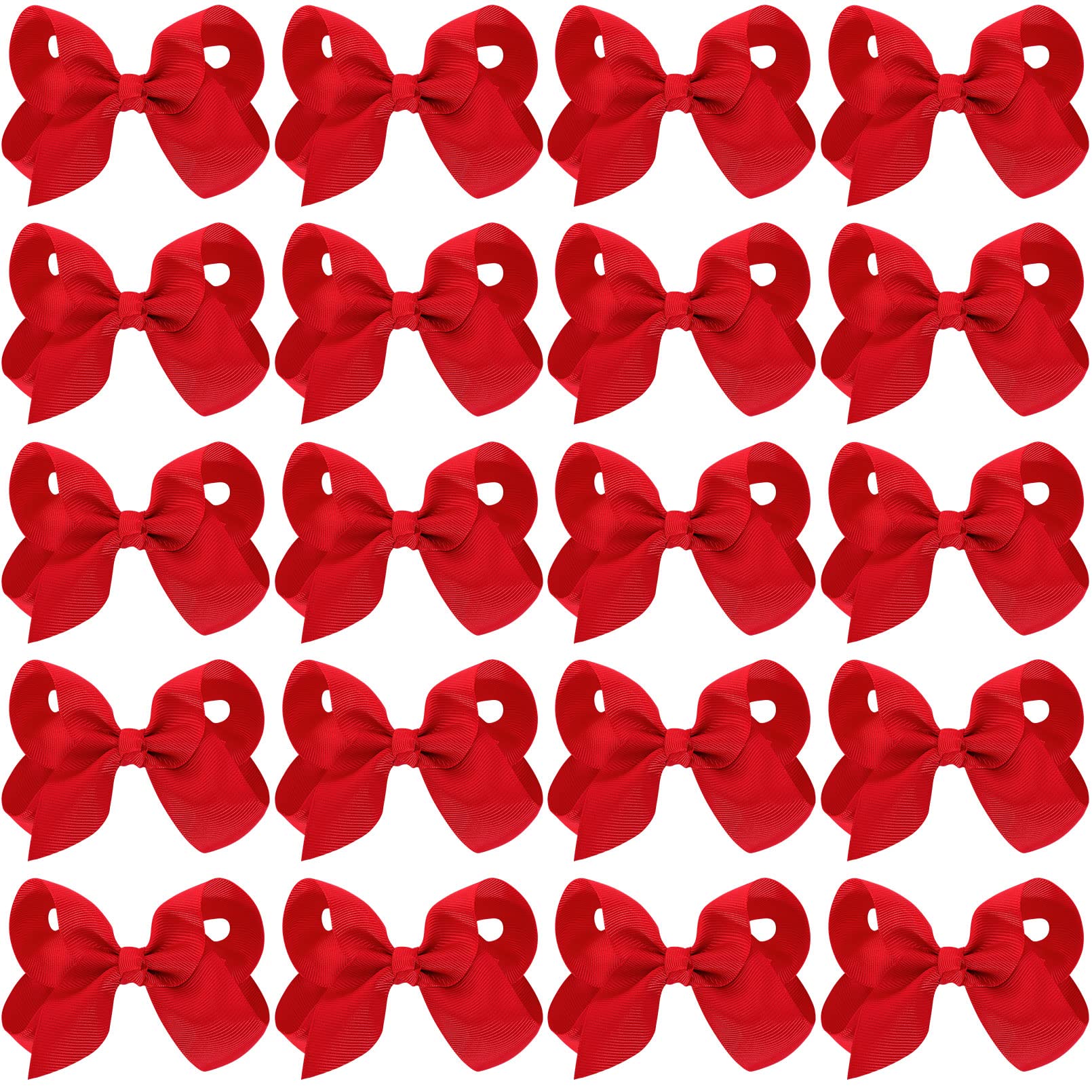 Calluace 20Pcs red hair bows with alligator clips for secure everyday wear.