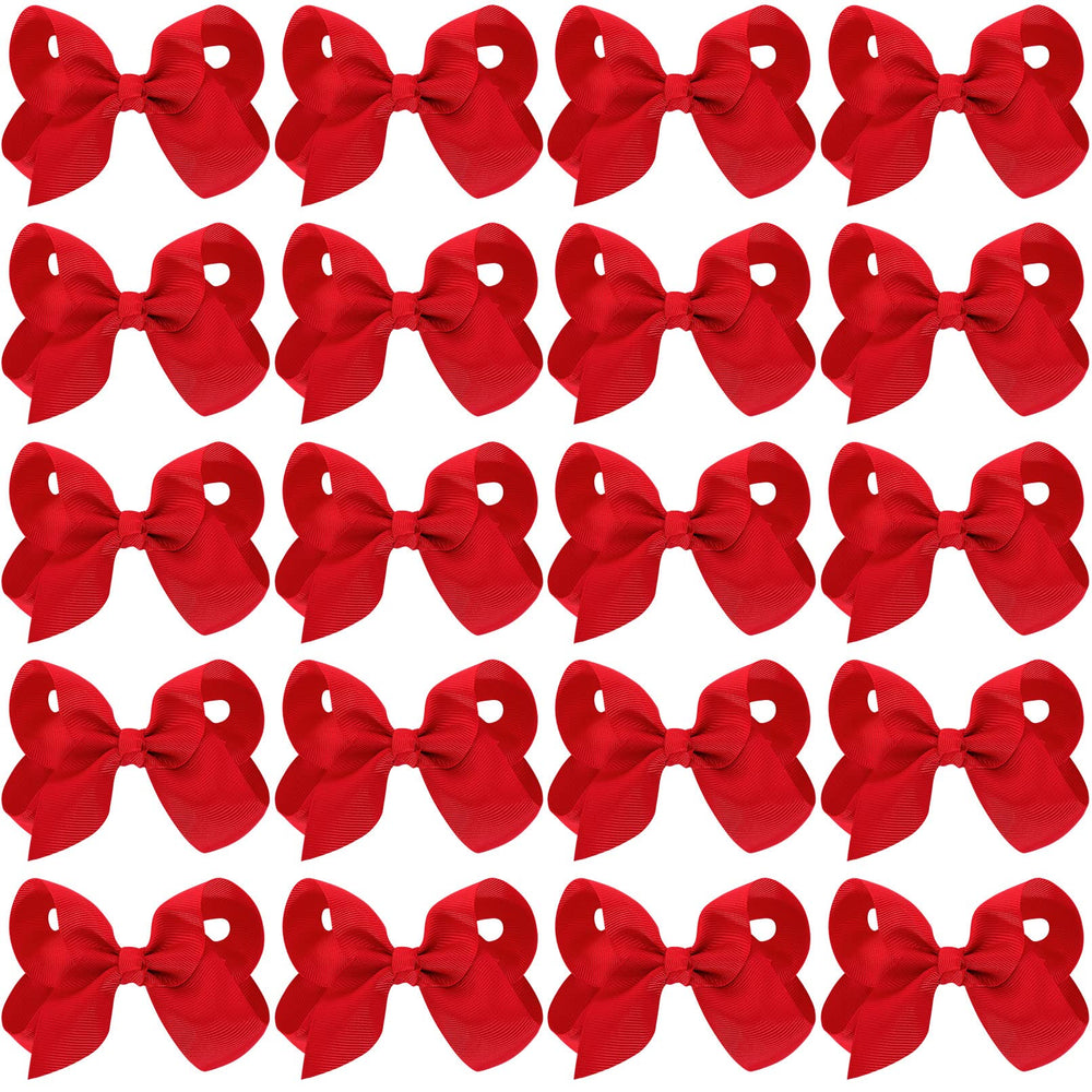 Calluace 20Pcs red hair bows with alligator clips for secure everyday wear.