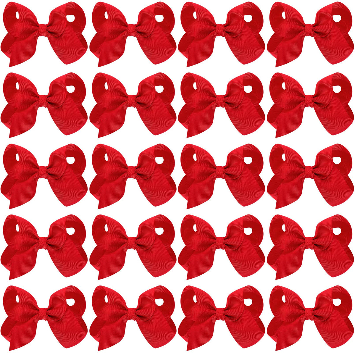 Calluace 20Pcs red hair bows with alligator clips for secure everyday wear.