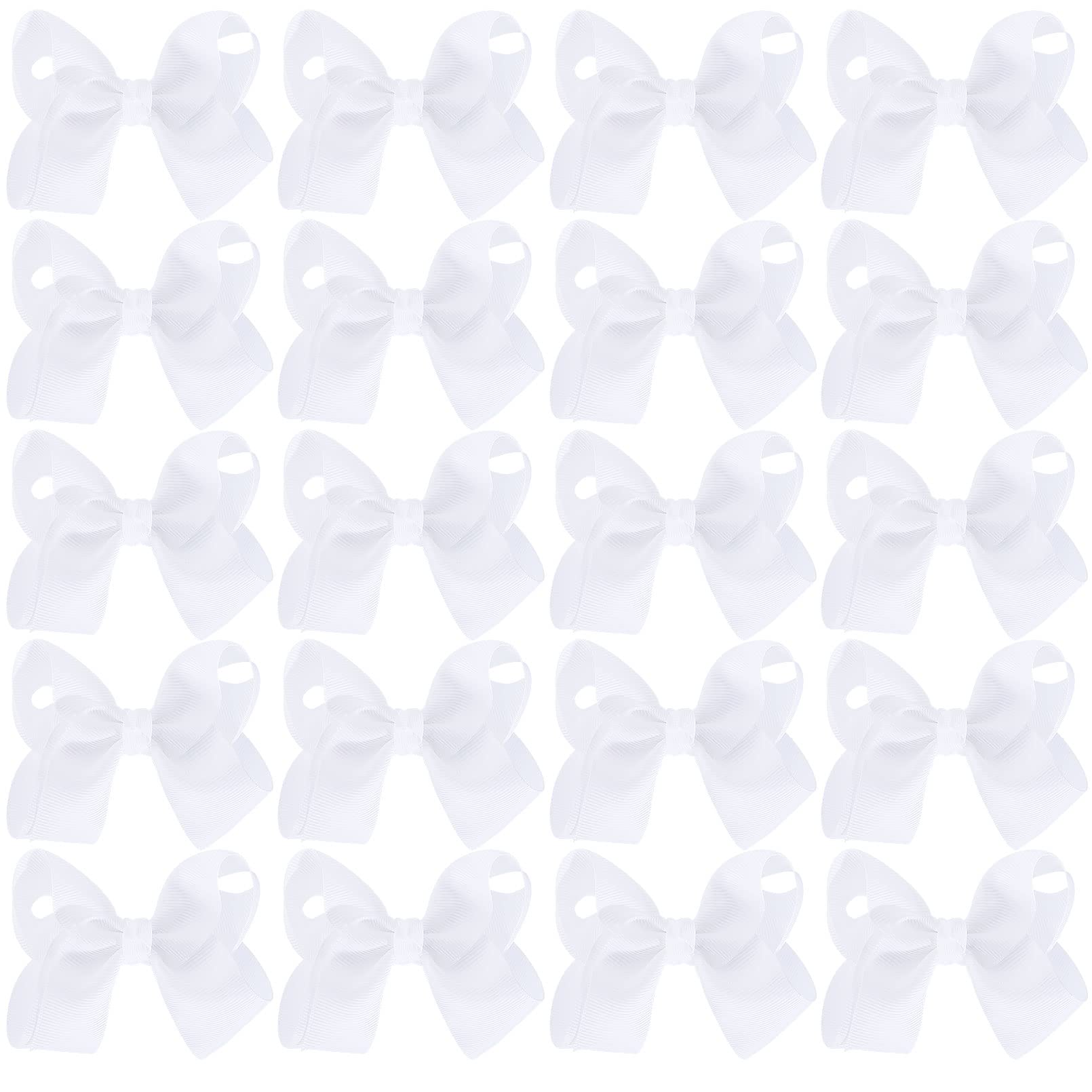 Calluace 20Pcs white hair bows pack for versatile daily outfits