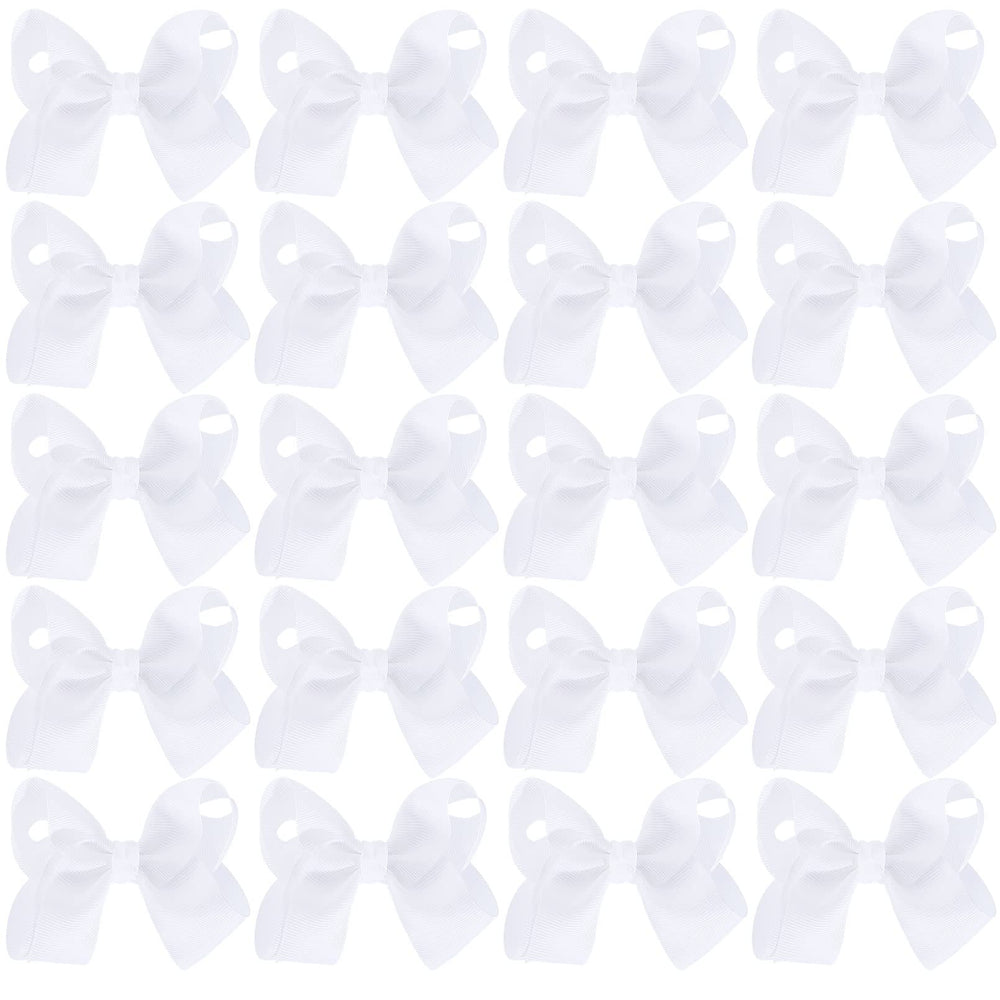 Calluace 20Pcs white hair bows pack for versatile daily outfits