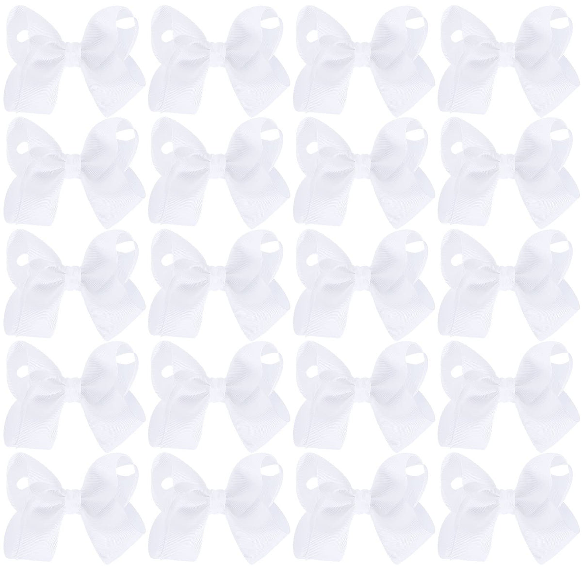 Calluace 20Pcs white hair bows pack for versatile daily outfits