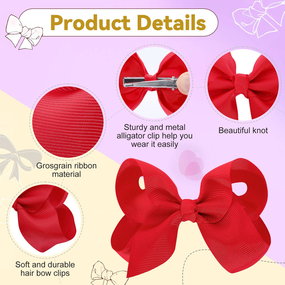 Calluace handmade toddler hair accessories red bows add cute finishing touch.