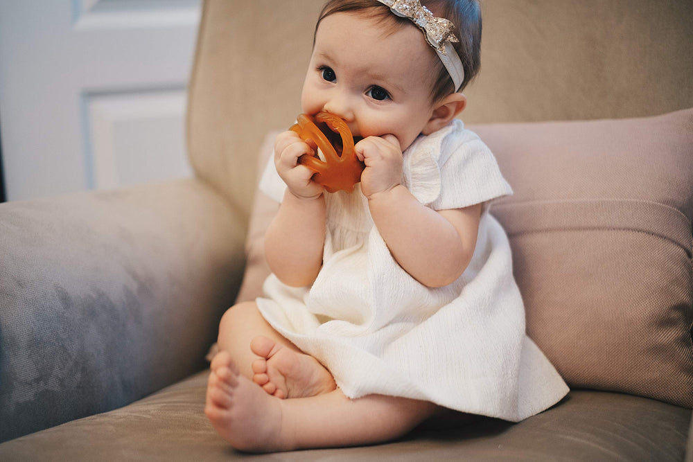 Calmies teether environmentally sustainable design reflects eco-friendly choice for families.