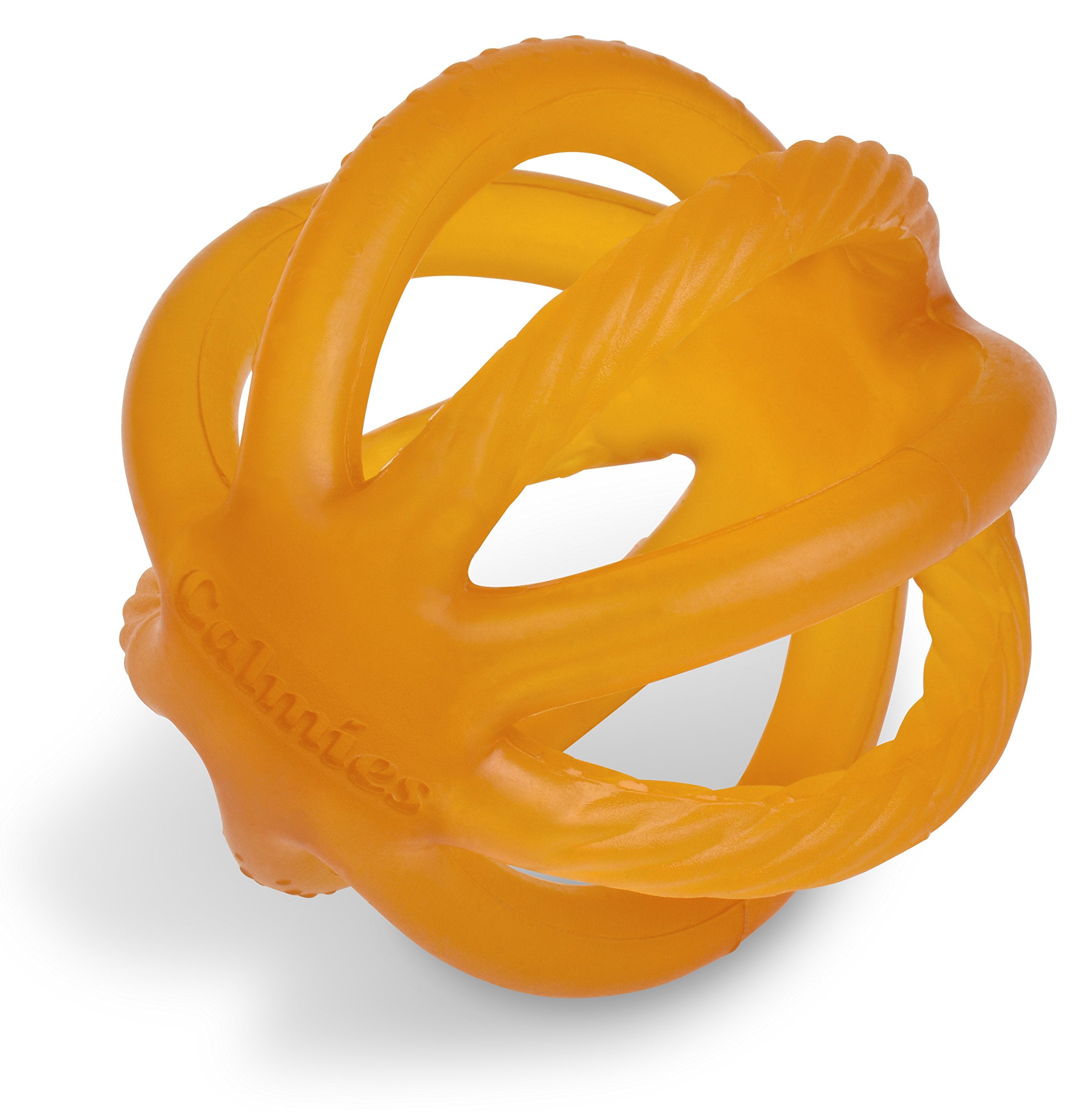 Calmies teether natural rubber closeup shows safe material for soothing teething gums.