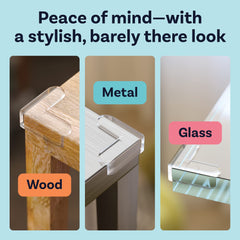 CalMyotis clear corner bumper adhesive strips stay secure while protecting edges.