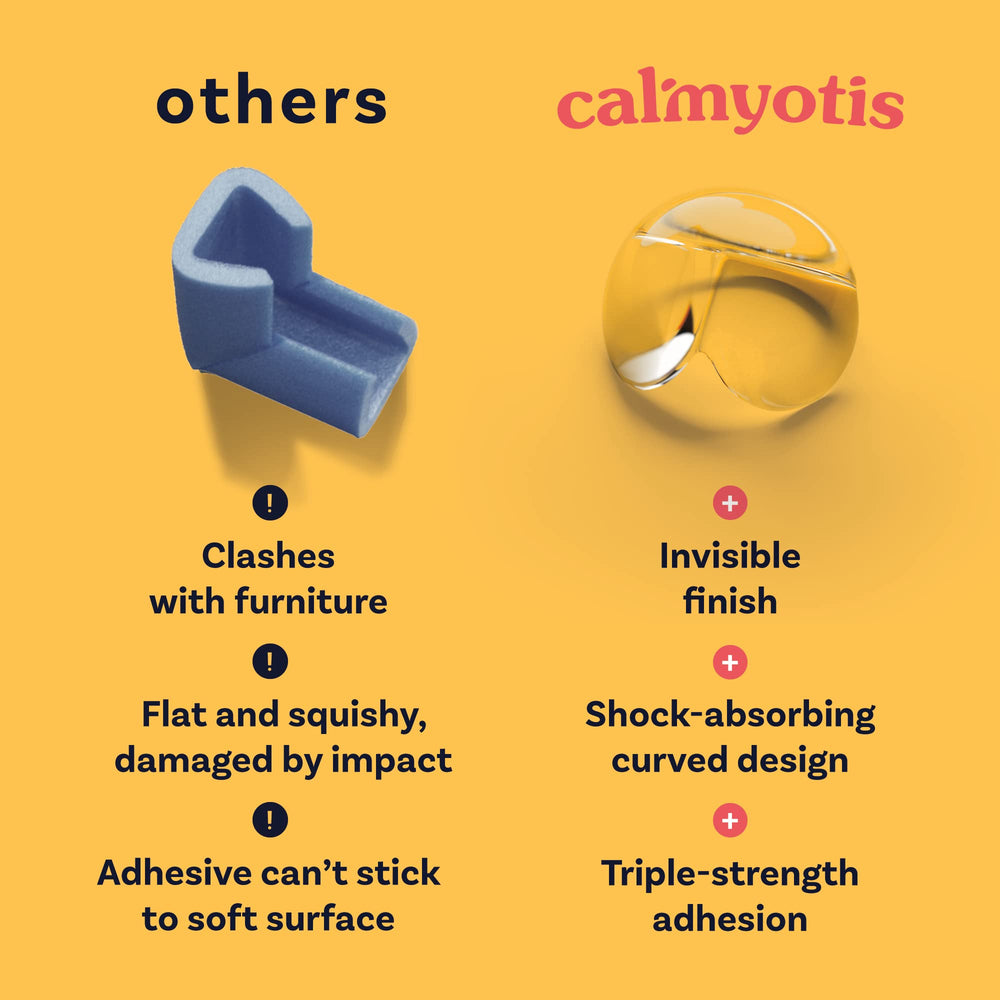 CalMyotis corner protector on large-table edge protects both top and bottom surfaces.