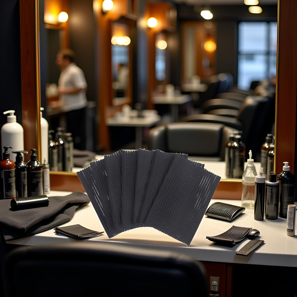 Calsgkspray hair-holding clip provides secure hold during makeup or facial treatments.