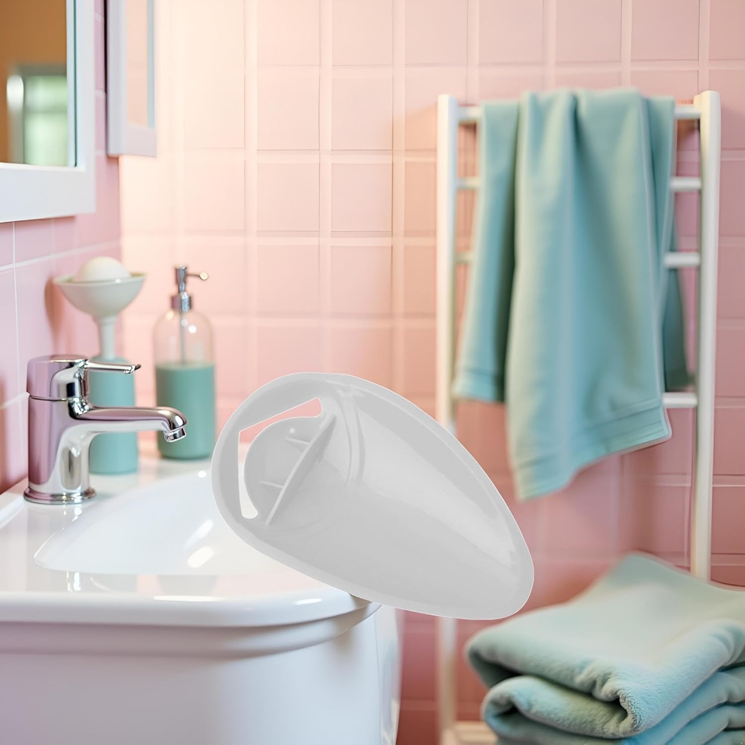 Calsgkspray faucet extender shows adjustable length from 3.5 to 7 inches.