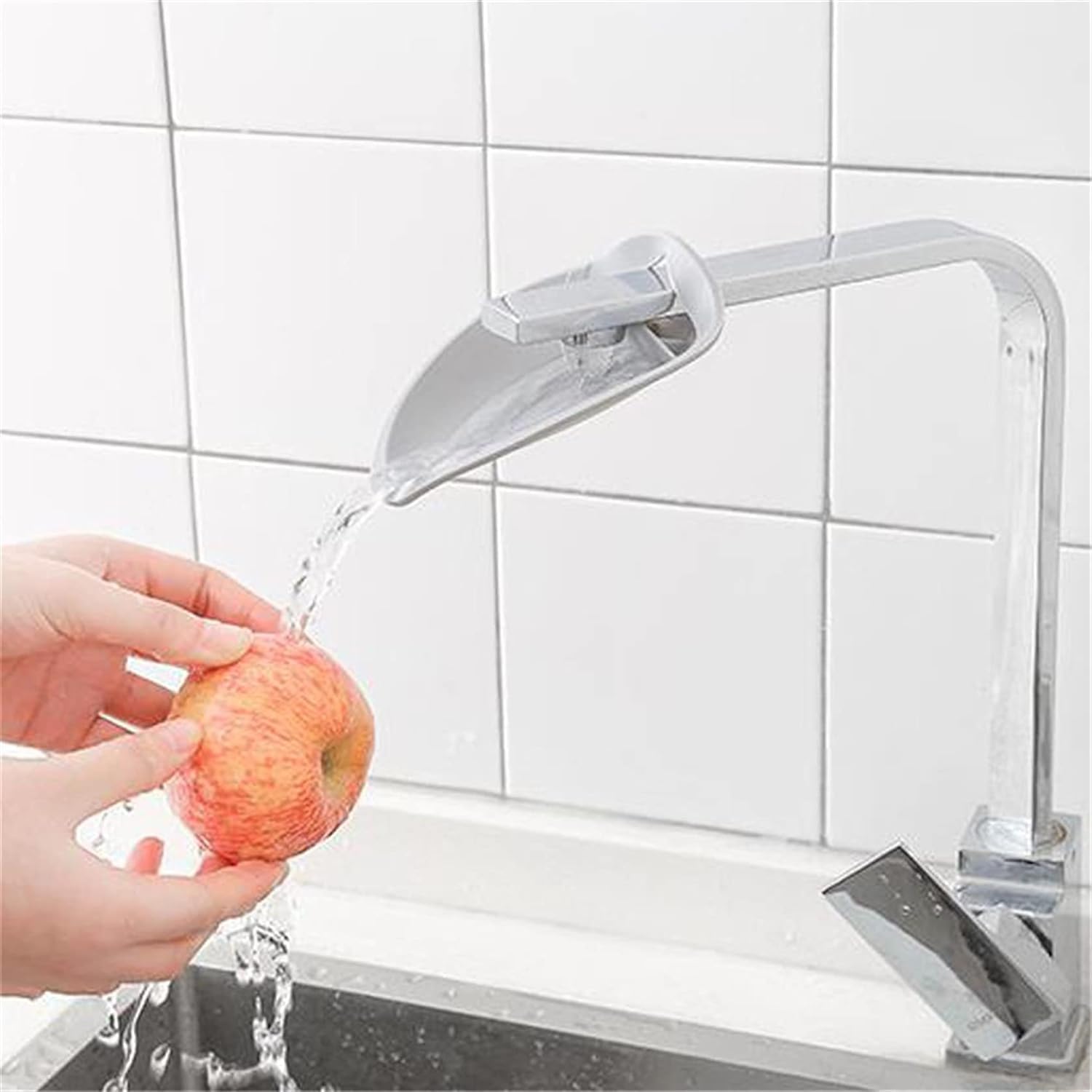 Calsgkspray faucet extender fits most standard faucets for quick setup.