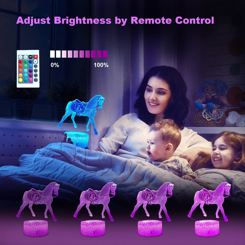 Calyla horse night light gradient-brightness close-up shows smooth transitions.