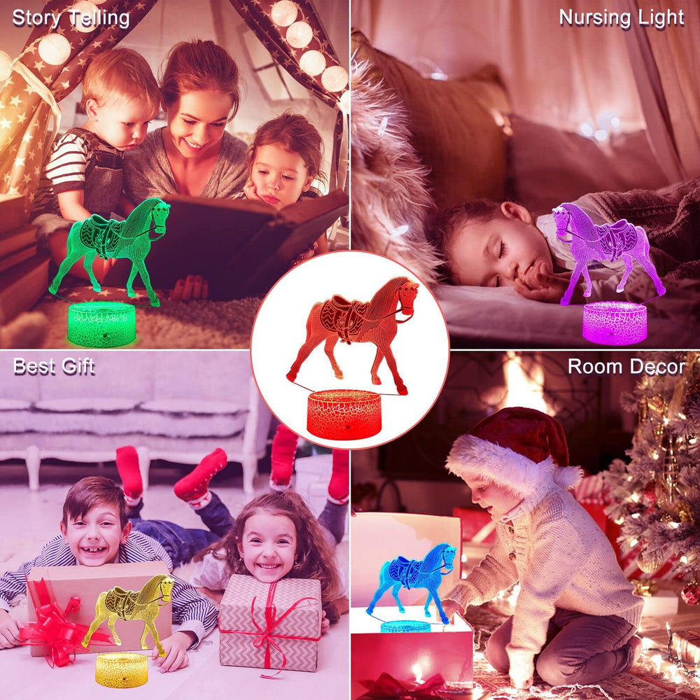 Calyla horse night light safe-materials photo emphasizes eco-friendly construction.