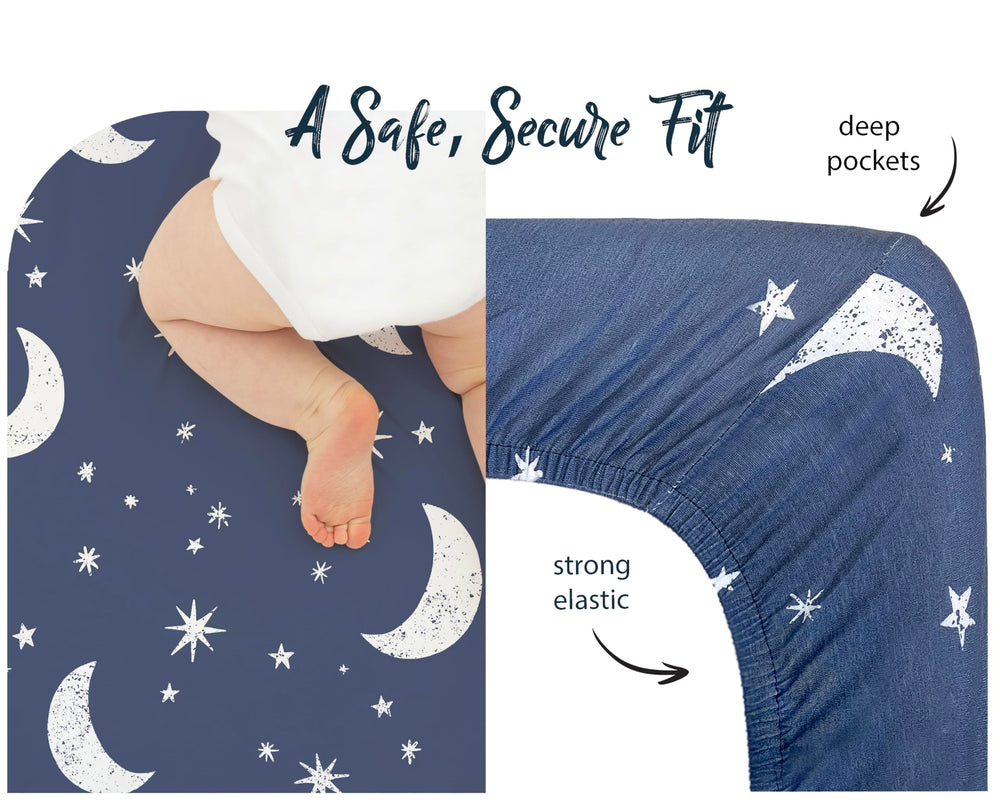 Cambria Baby bassinet sheets fit rectangle pads for snug sleep surfaces.