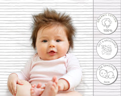 Cambria Baby bassinet sheets gray close-up cotton texture showing breathable organic cotton.