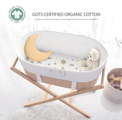 Cambria Baby 3-pack sky bassinet sheets, practical value for busy parents.