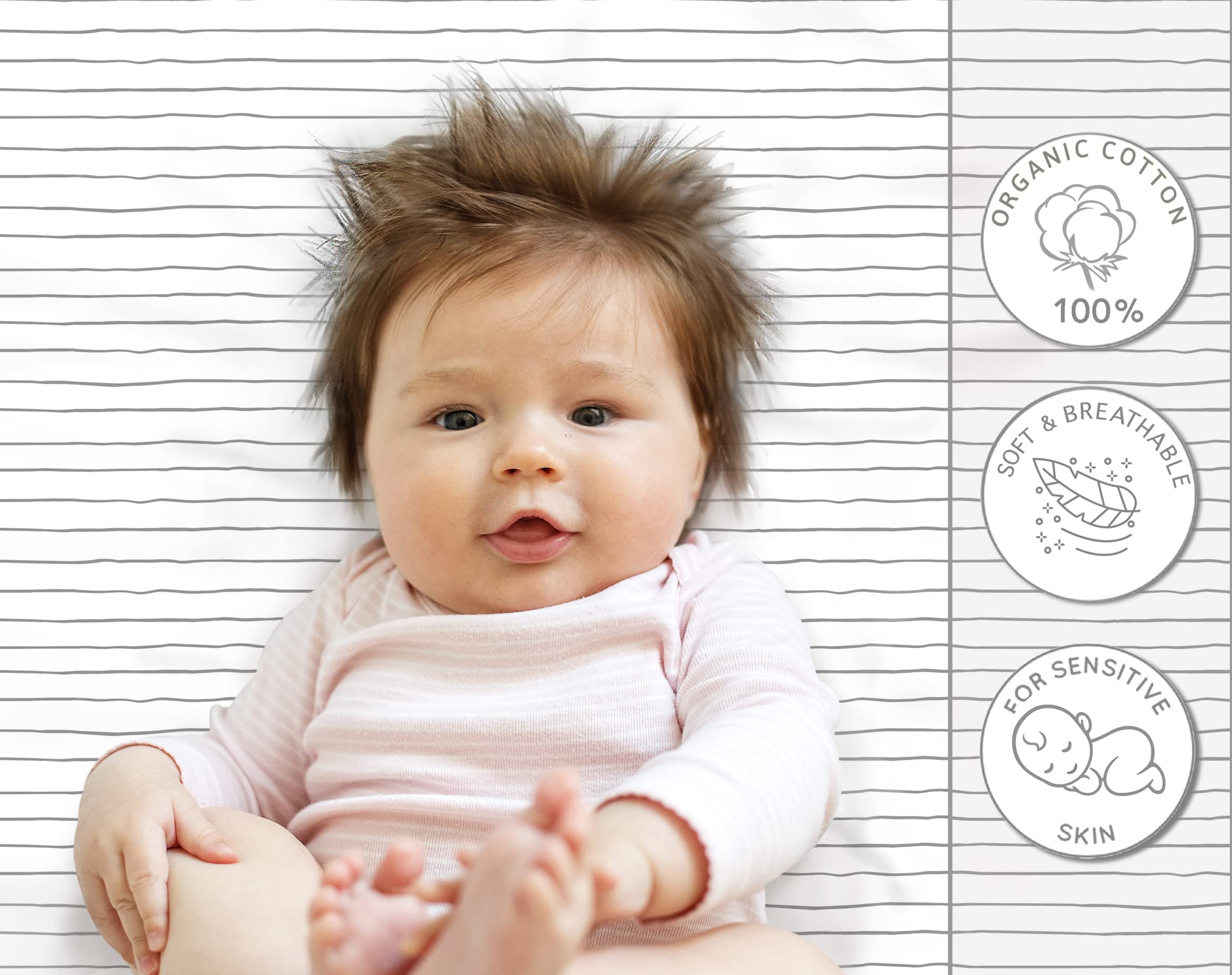 Cambria Baby-fit sheets demonstrate reliable 24x42 travel pad compatibility.