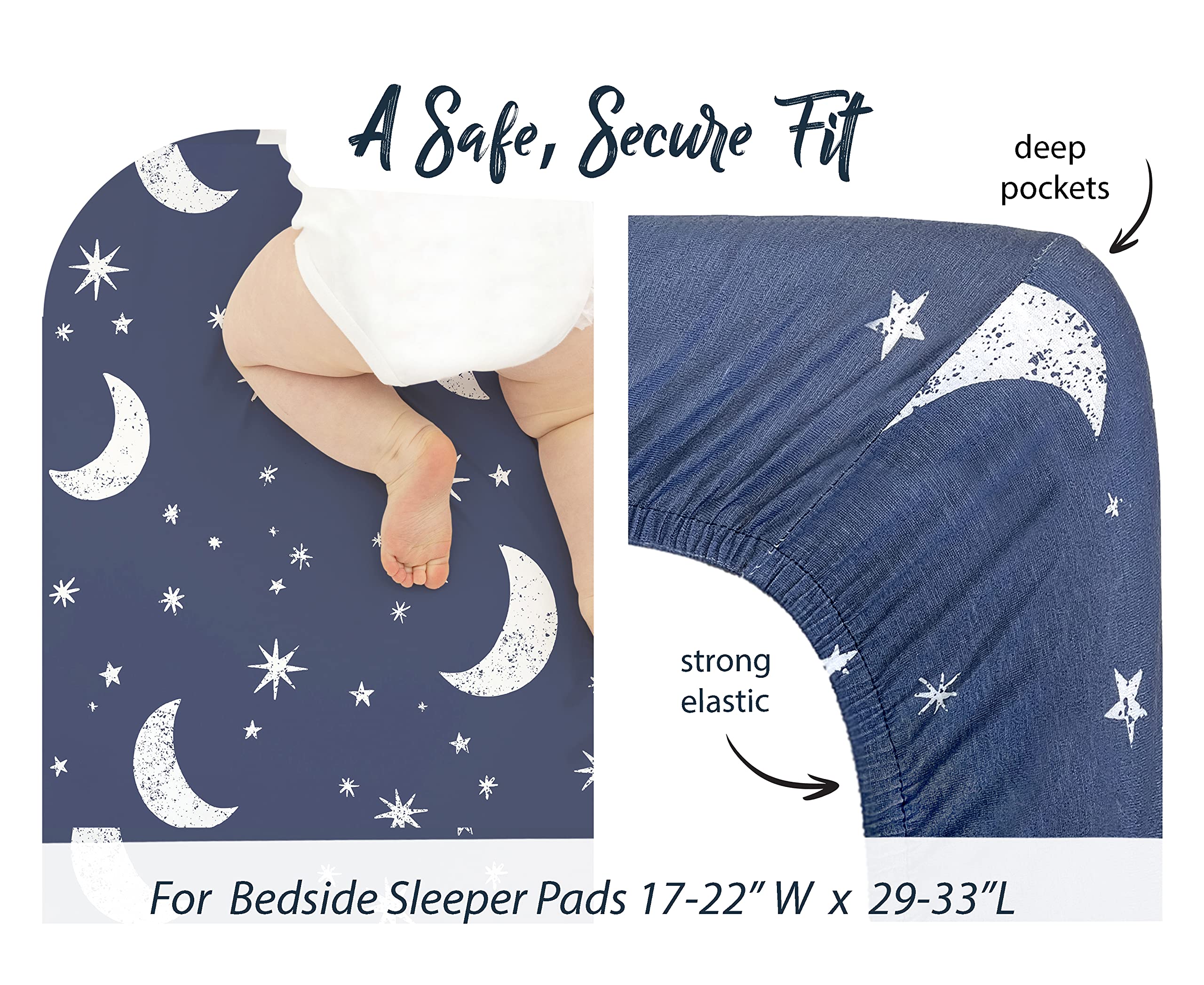 Cambria Baby GOTS-certified organic cotton fabric closeup for healthy sleep surface.
