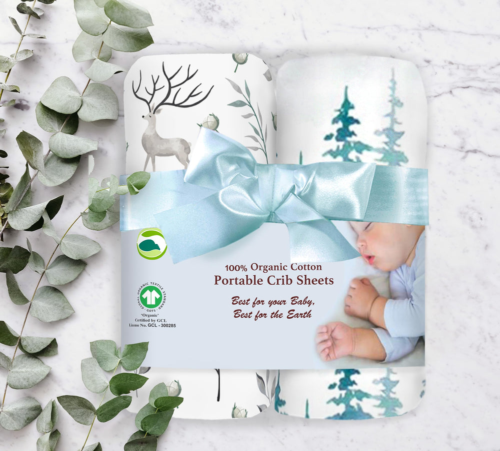 Cambria Baby machine-washable sheets offer quick cleanup after spills