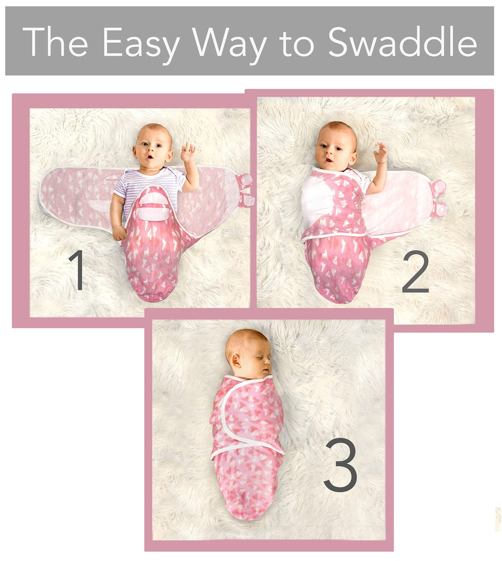 Cambria Baby swaddle pack with velcro-closure demonstrates quiet release for peaceful diaper changes