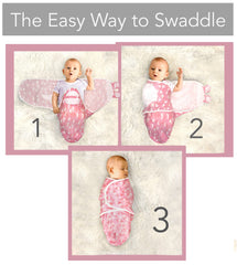 Cambria Baby swaddle pack with velcro-closure demonstrates quiet release for peaceful diaper changes