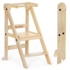 CaMecequter foldable toddler stool closed showing compact storage