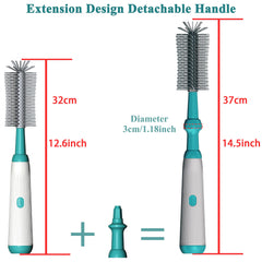 Camelcell baby bottle brush with silicone bristles for gentle interior cleansing.
