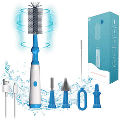Camelcell electric bottle brush in action, delivering quick, thorough bottle cleaning.
