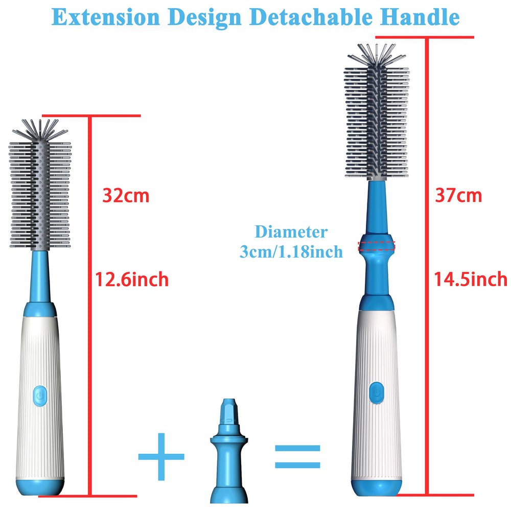 Camelcell long-handle bottle brush waterproof design assists safe bathroom cleaning.