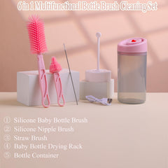 CAMELCELL silicone bottle brush close-up with soft bristles ideal for gentle bottle cleaning.