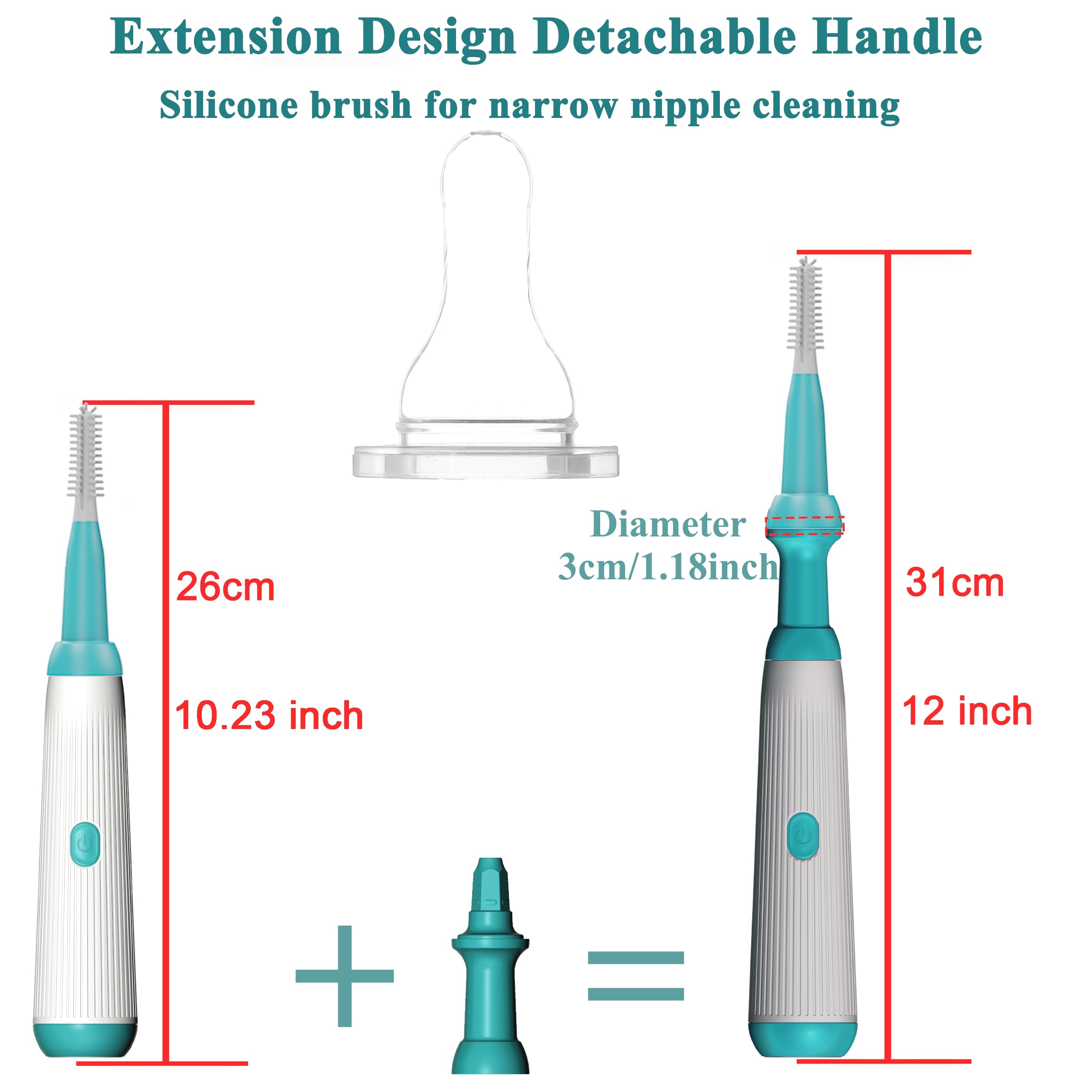 Camelcell silicone bottle cleaner set showing durable bristles for daily bottle care.