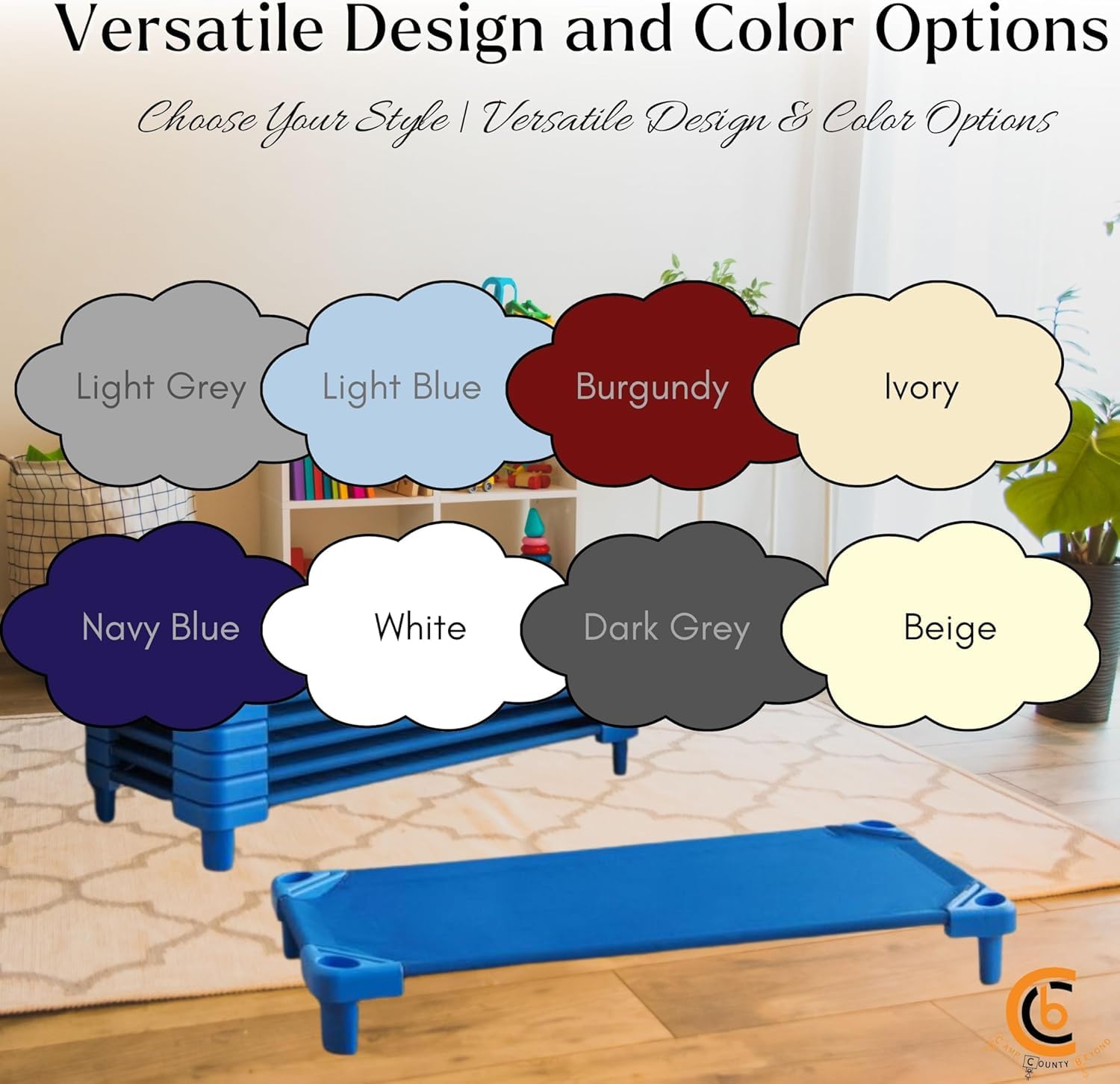 Camp County Beyond ivory cot sheet ready for home or daycare nap routine.