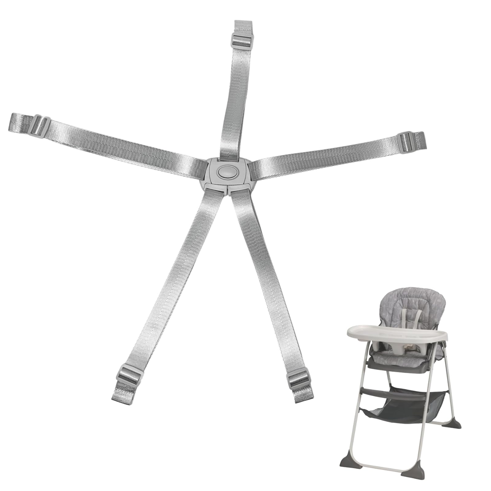 CAMTOVGCA high chair straps show Graco compatibility for secure fit.