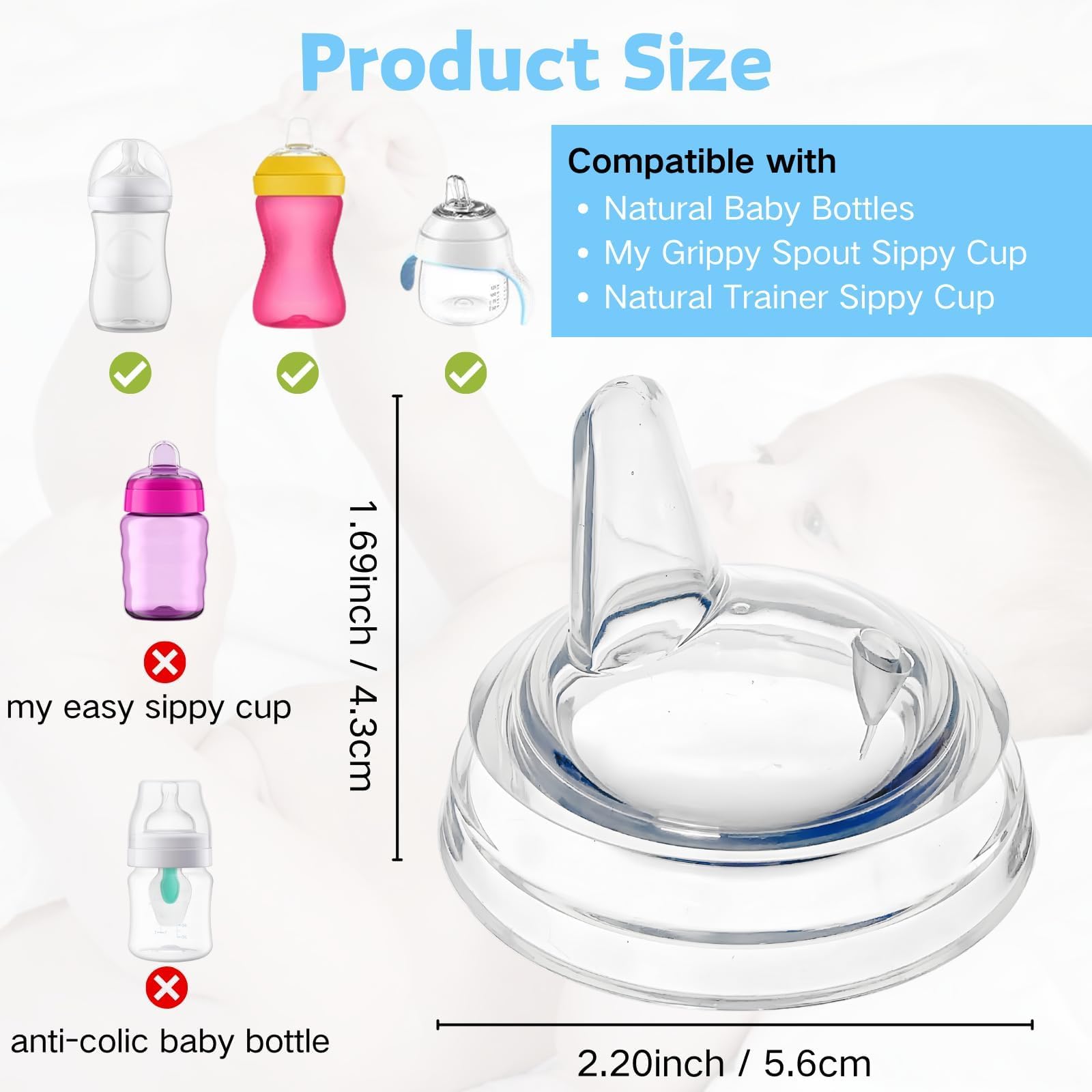 CAMTOVGCA spout for My Grippy Spout; soft silicone for comfy transitions.