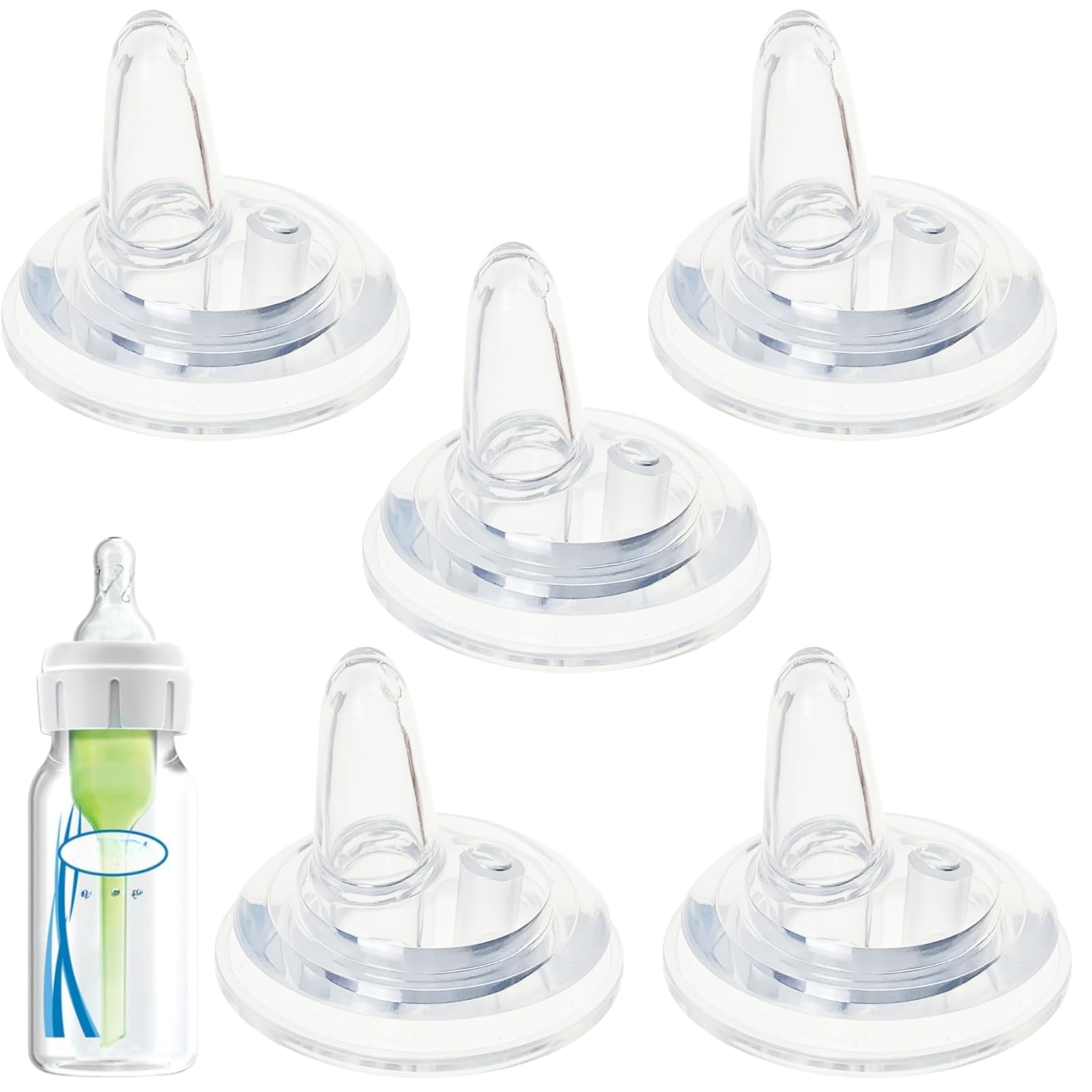 CAMTOVGCA sippy spout nipples for Dr. Brown's narrow bottle provide a secure, smooth sipping experience.