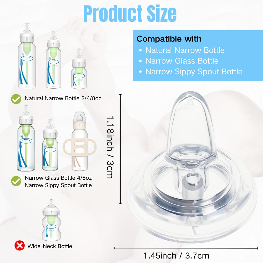 CAMTOVGCA sippy spout nipples fit the sippy cup bottle for easy transition.