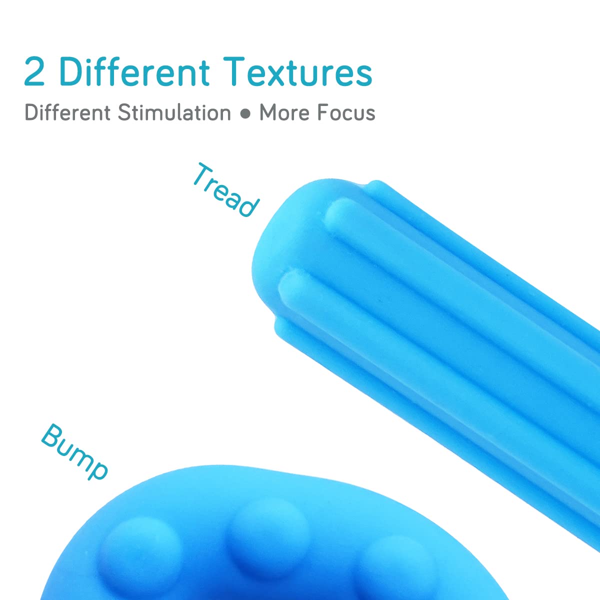 Close-up of CANAY chew sticks showing flexible silicone texture and durability.