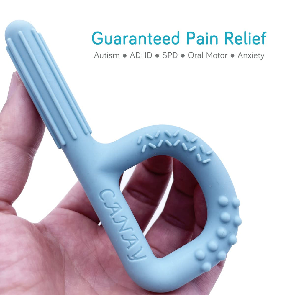 CANAY hand-held sensory chew toy smooth section aids gentle chewing and soothing gum comfort
