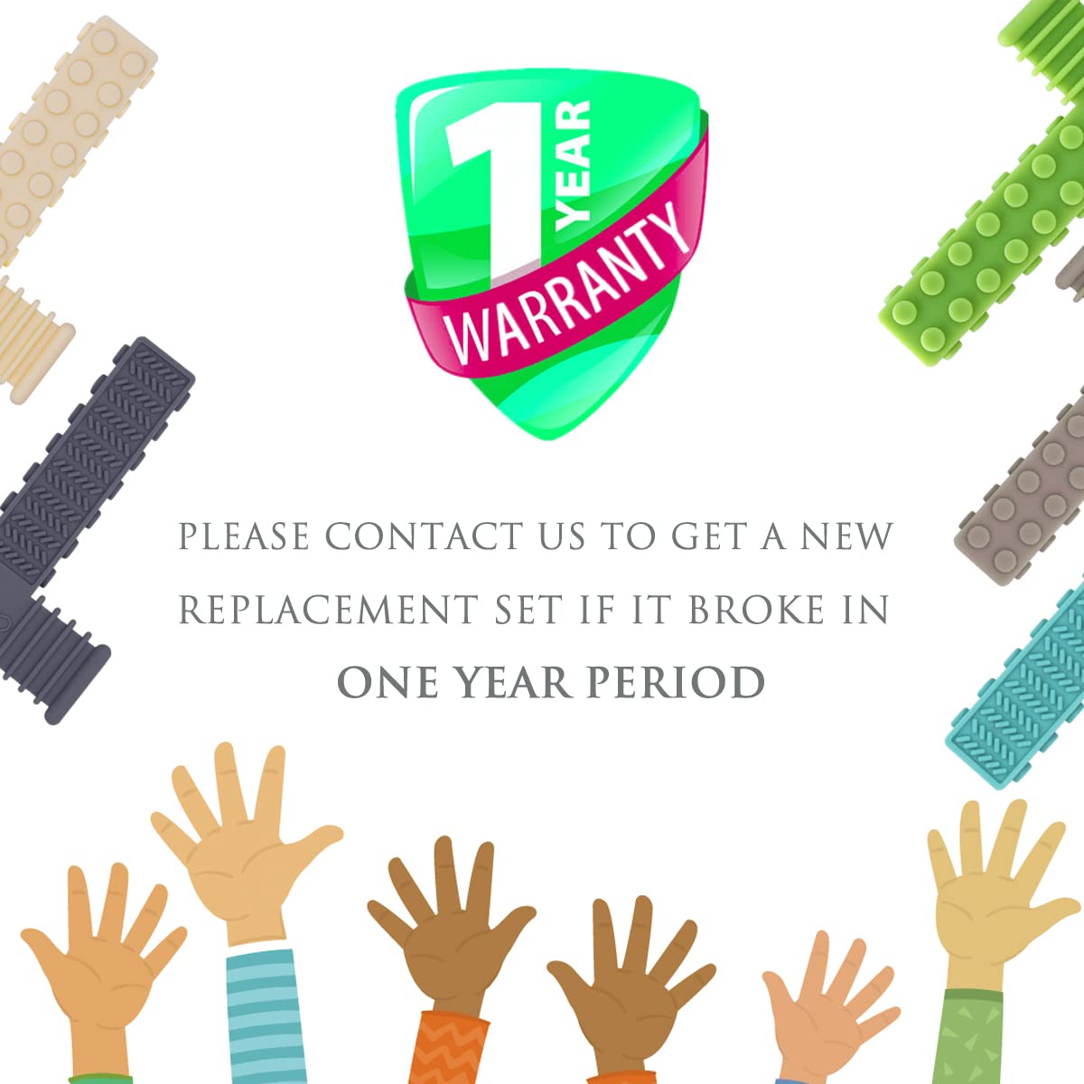 CANAY Xtra Tough Sensory Chew Bricks variety of colors and textures encourages safe sensory play