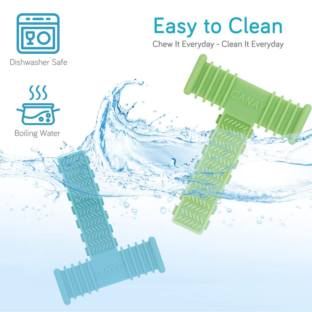 CANAY Xtra Tough Sensory Chew Bricks dishwasher-safe cleaning option for easy daily maintenance