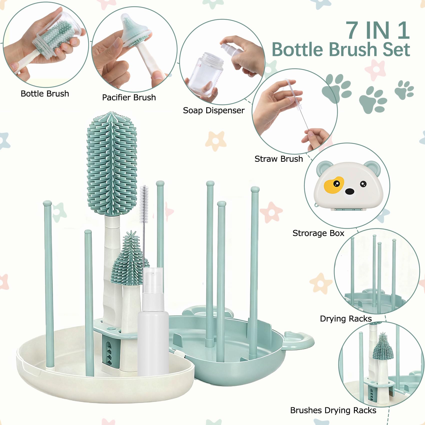 CandyHome drying rack organizes air-drying for multiple parts after washing.
